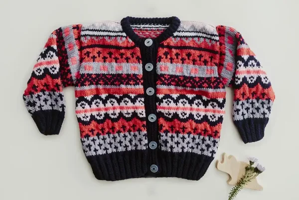 Purple and pink Fair Isle