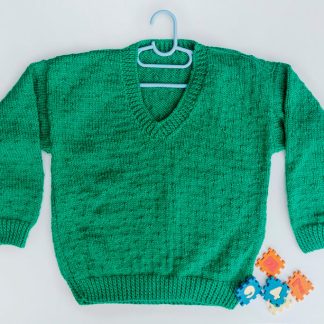 Dark green jumper with seed pattern