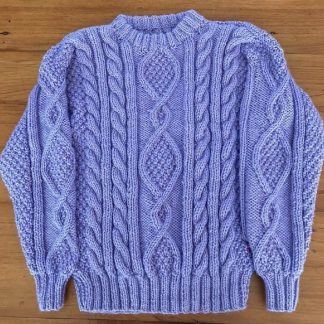 Cable jersey in crocus colour