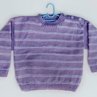 Mauve jumper with white striping contrast