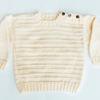 Stunning cream jumper with patterned contrast