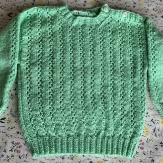 Stunning patterned mint green jumper for ages 3-4 years Available on order in sizes and colours of your choice