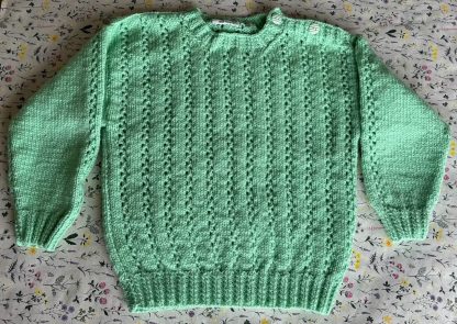 Stunning patterned mint green jumper for ages 3-4 years Available on order in sizes and colours of your choice